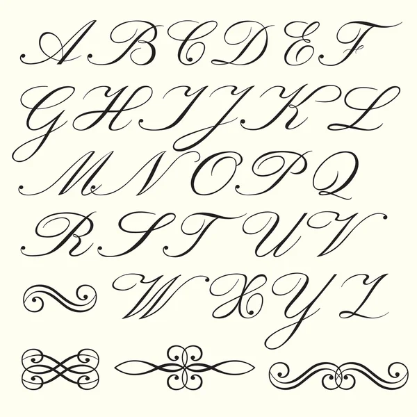 Skriptet alfabetet Royaltyfria illustrationer