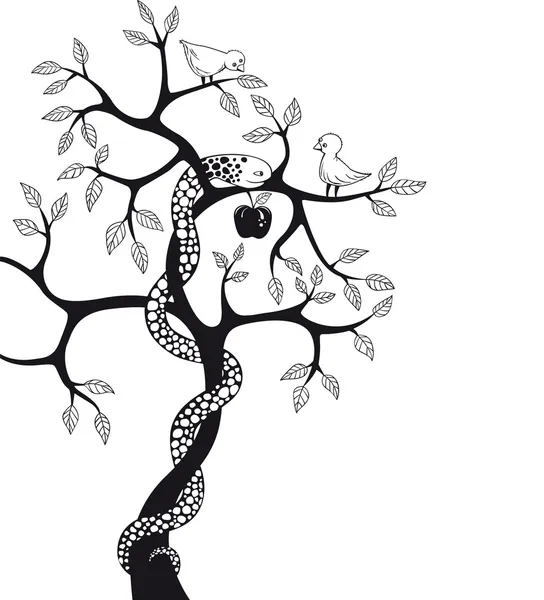 Δέντρο με φίδι Διάνυσμα Αρχείου