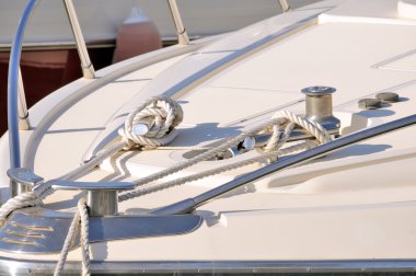 Rope on deck of the yacht clipart