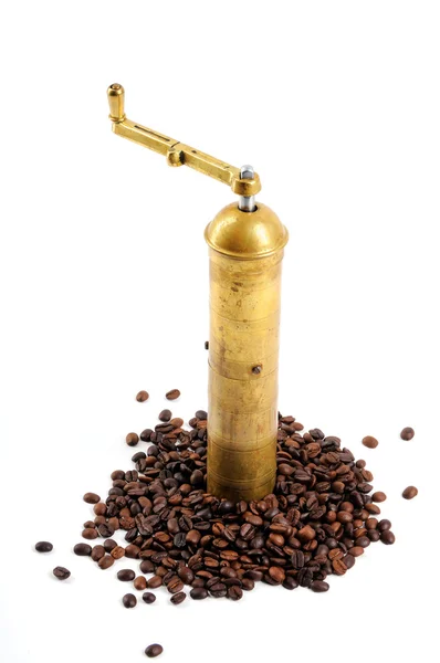 Coffee grinder and beans — Stock Photo, Image