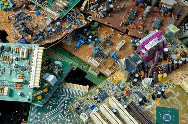 Płyty PCB z części elektroniczne — Zdjęcie stockowe