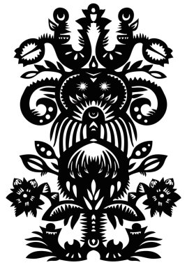 Black decorative floral pattern clipart