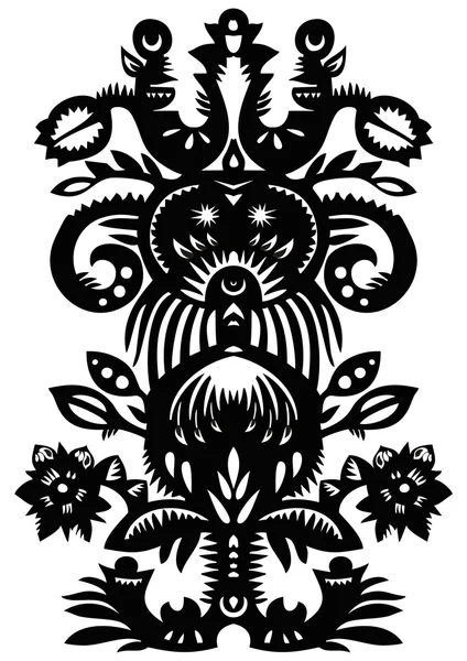 Padrão floral decorativo preto Ilustrações De Stock Royalty-Free