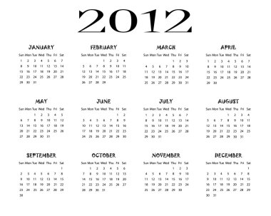 Calendar 2012 clipart