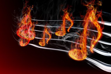 Burning music clipart