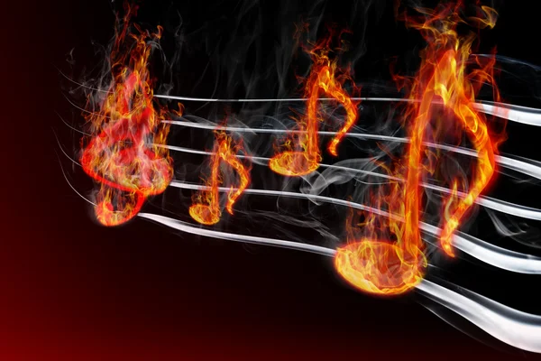 Burning music — Stock Photo, Image