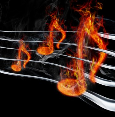 Burning music clipart