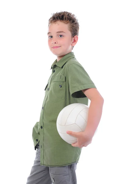 Portret młody piłkarz — Zdjęcie stockowe