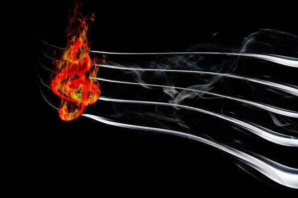 Música em chamas — Fotografia de Stock