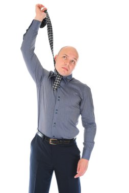 Businessman hanged himself in a tie clipart