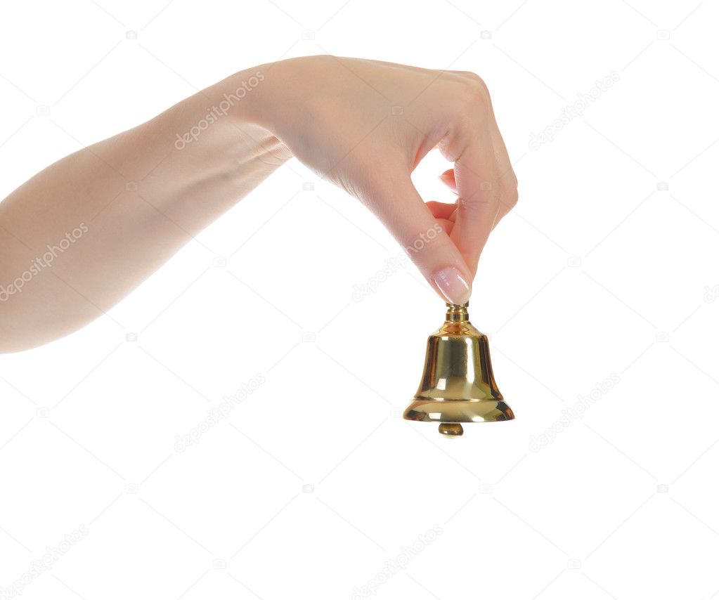 Hand bell in the woman's hand