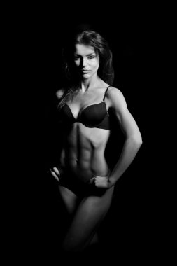 Beautiful woman bodybuilder clipart