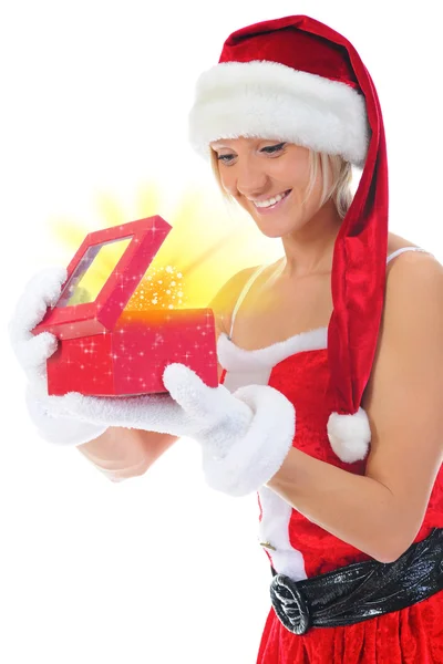 크리스마스 웃는 여자 — 스톡 사진