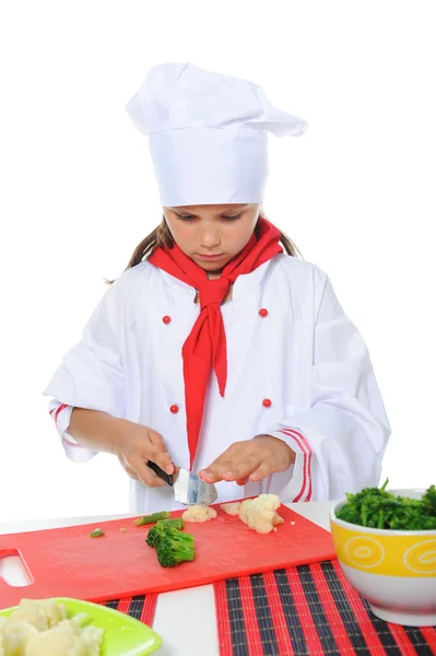 Kleine chef-kok in uniform. — Stockfoto