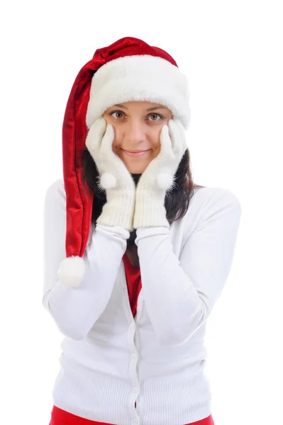 크리스마스 웃는 여자 — 스톡 사진