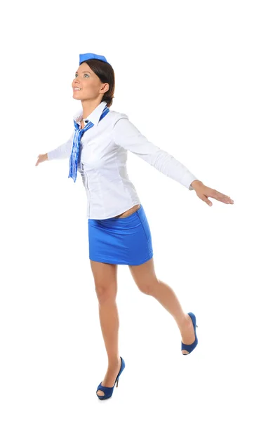 Aantrekkelijke stewardess — Stockfoto