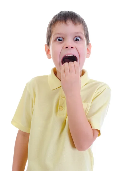 Portrait of a frightened boy — Stock Photo, Image