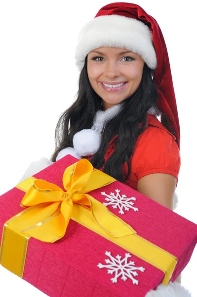 Vánoční usmívající se žena — Stock fotografie