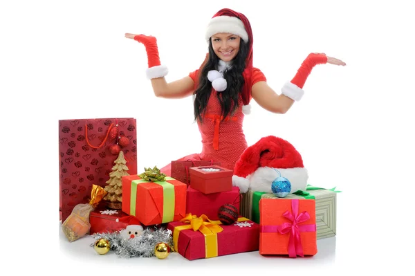 Jul leende kvinna — Stockfoto
