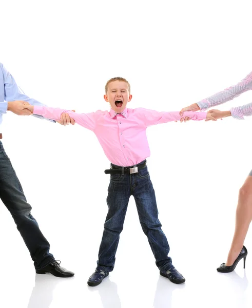 Parents share child. Royalty Free Stock Images
