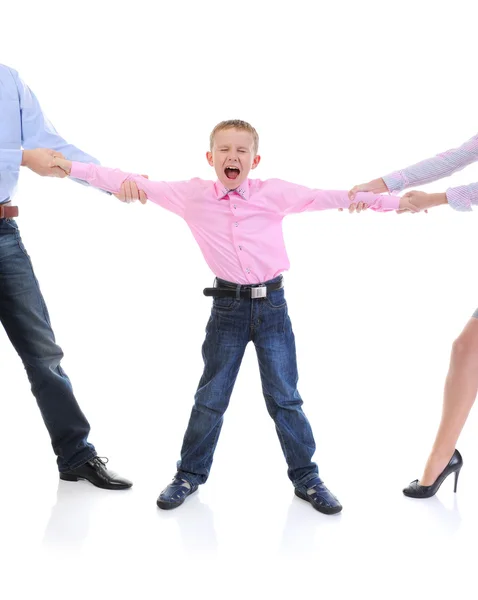 Parents share child. Royalty Free Stock Photos