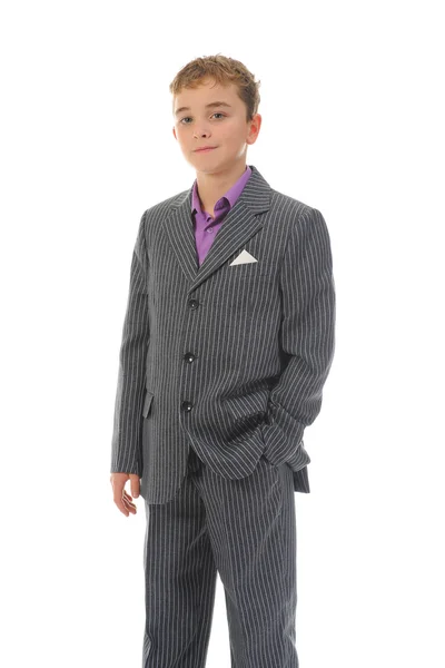 Boy v obleku — Stock fotografie
