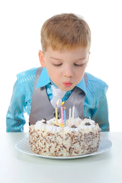 Hermoso niño celebra cumpleaños —  Fotos de Stock