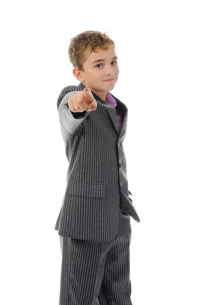 Niño en un traje de negocios Fotos de stock libres de derechos