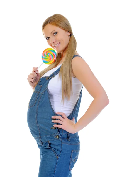 Красива молода вагітна жінка — стокове фото