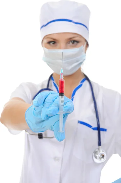 Enfermera con una jeringa en la mano . —  Fotos de Stock