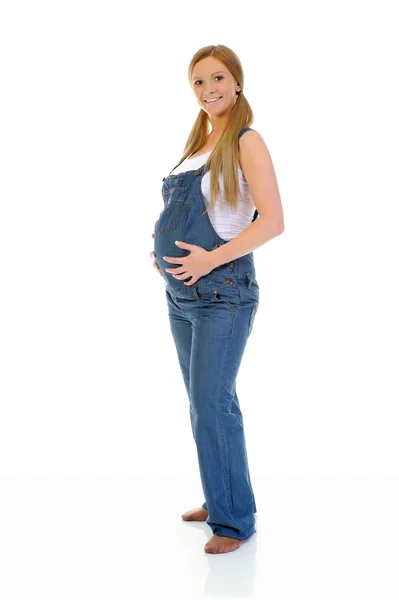 Gyönyörű, fiatal terhes nő. — Stock Fotó