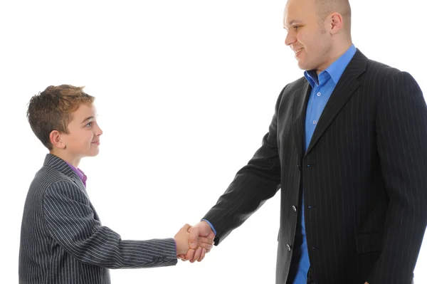 Handshake man and boy — Stock Photo, Image