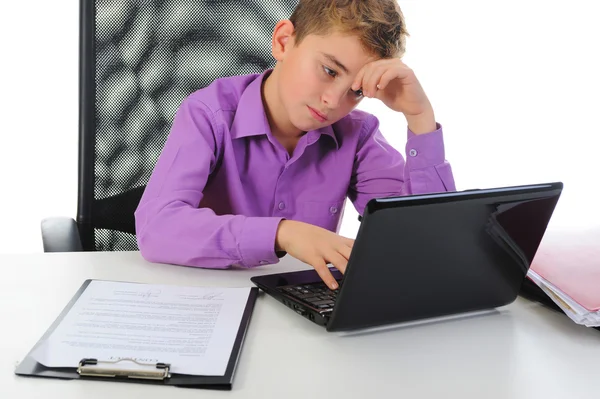 Junge am Computer Stockfoto