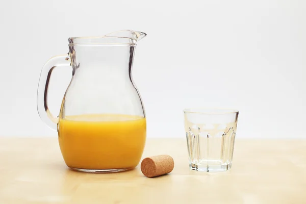 stock image Orange Juice in Flagon with Glass and Cork