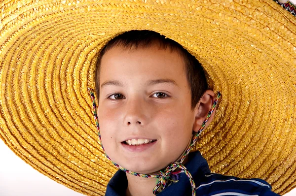 stock image Portrait of the boy in a sombrero