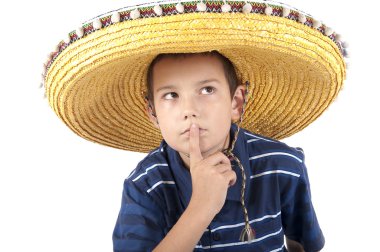 Portrait of the teenager in a sombrero clipart