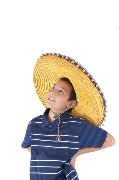 Portrait of the teenager in a sombrero — Stock Photo, Image