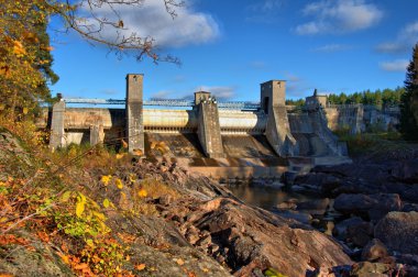 Kind on hydroelectric power station in the city of Imatra clipart