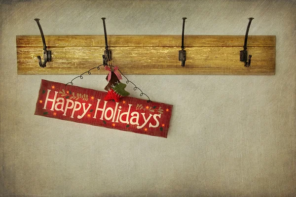 Holiday tecken på antika gips vägg — Stockfoto