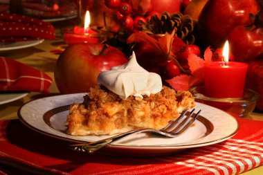 Apple crumble pie for the holidays clipart