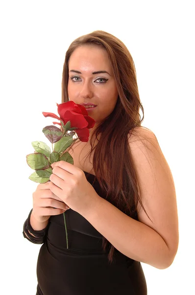 Portrét dívky s růží. — Stock fotografie
