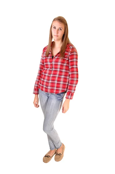 Mädchen in Jeans. — Stockfoto