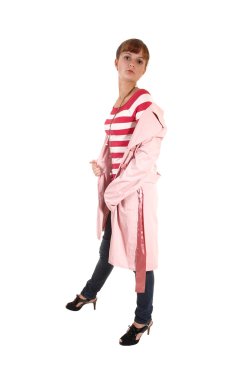 Girl in pink coat. clipart