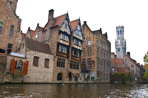 Classic view of channels of Bruges — Stock Photo, Image