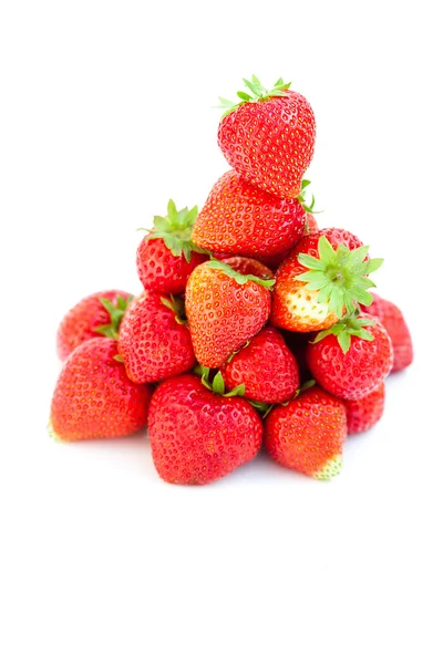 Big juicy red ripe strawberries isolated on white — Stock Photo, Image