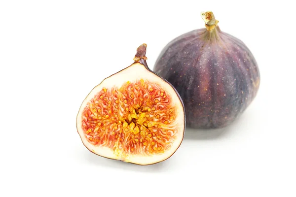 Big juicy figs isolated on white — Stock Photo, Image