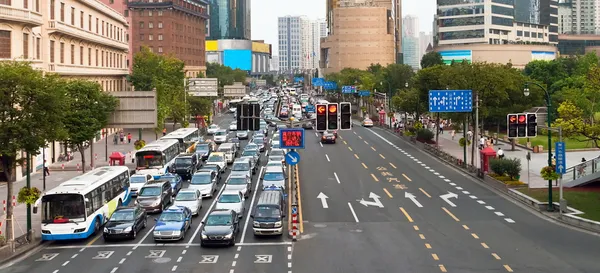 stock image Traffic jam in Shanghai