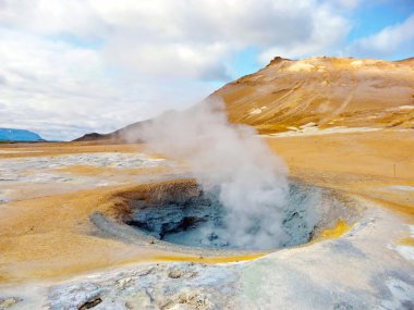 Iceland geothermal fumarole clipart