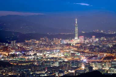 Night scenes of the Taipei city, Taiwan clipart