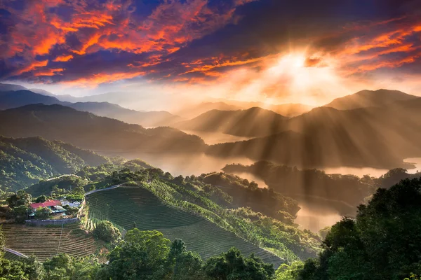 Schöne Landschaft Ansicht des Sonnenuntergangs für Hintergrund oder andere Zwecke verwenden — Stockfoto